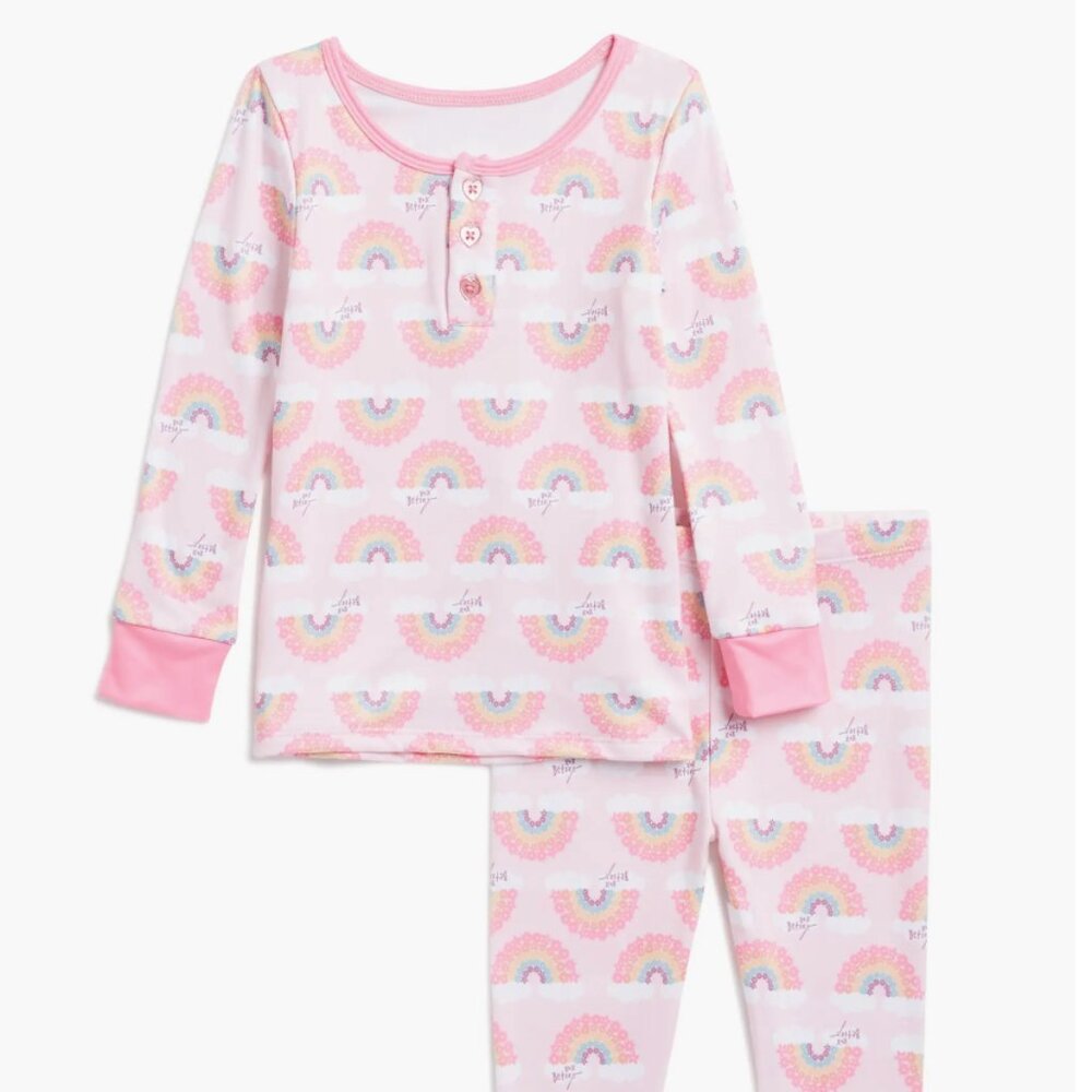 Betsey Johnson Rainbow Fitted 2-Piece Toddler Pajamas (3-4T)